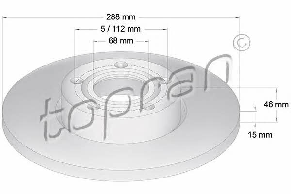 Topran 103 755 Unventilated front brake disc 103755: Buy near me in Poland at 2407.PL - Good price!