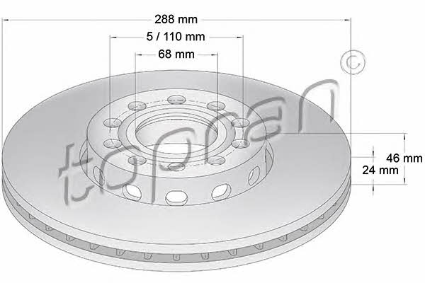 Topran 103 756 Front brake disc ventilated 103756: Buy near me in Poland at 2407.PL - Good price!