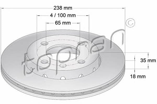 Topran 104 027 Front brake disc ventilated 104027: Buy near me at 2407.PL in Poland at an Affordable price!