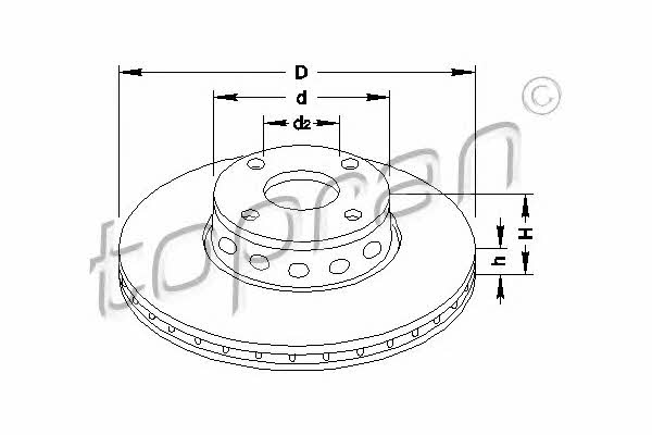 Topran 104 416 Front brake disc ventilated 104416: Buy near me in Poland at 2407.PL - Good price!