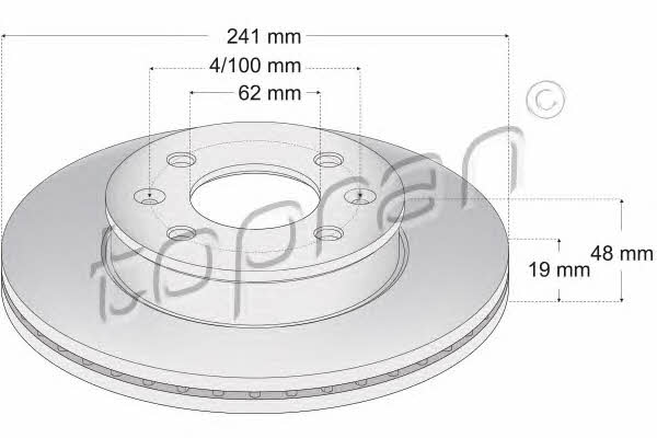 Topran 820 410 Innenbelüftete Bremsscheibe vorne 820410: Kaufen Sie zu einem guten Preis in Polen bei 2407.PL!