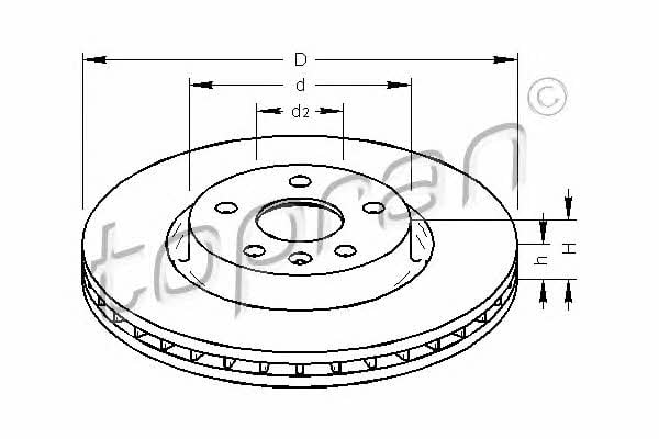 Topran 207 991 Front brake disc ventilated 207991: Buy near me in Poland at 2407.PL - Good price!
