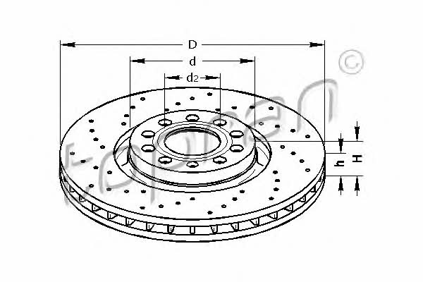 Topran 110 310 Front brake disc ventilated 110310: Buy near me in Poland at 2407.PL - Good price!