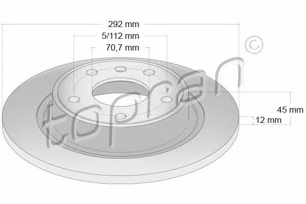 Topran 208 310 Rear brake disc, non-ventilated 208310: Buy near me in Poland at 2407.PL - Good price!