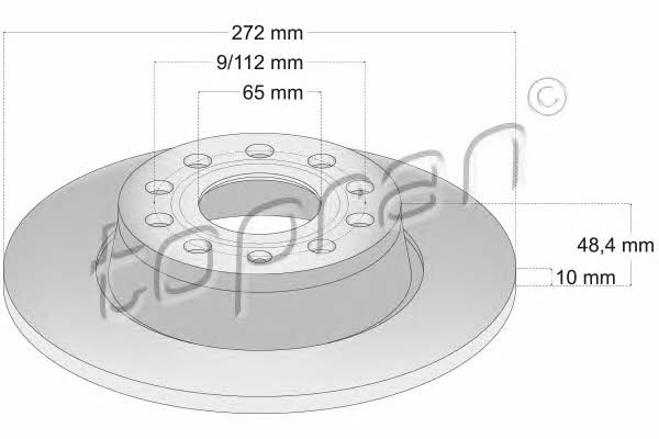 Topran 114 027 Rear brake disc, non-ventilated 114027: Buy near me in Poland at 2407.PL - Good price!