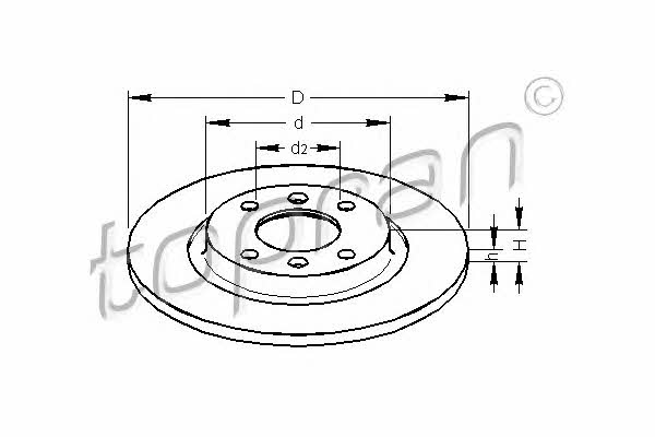 Topran 722 456 Unventilated front brake disc 722456: Buy near me in Poland at 2407.PL - Good price!