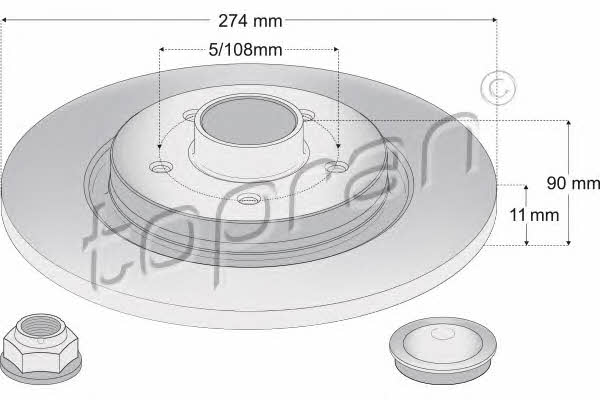 Topran 700 819 Тормозной диск задний невентилируемый 700819: Отличная цена - Купить в Польше на 2407.PL!
