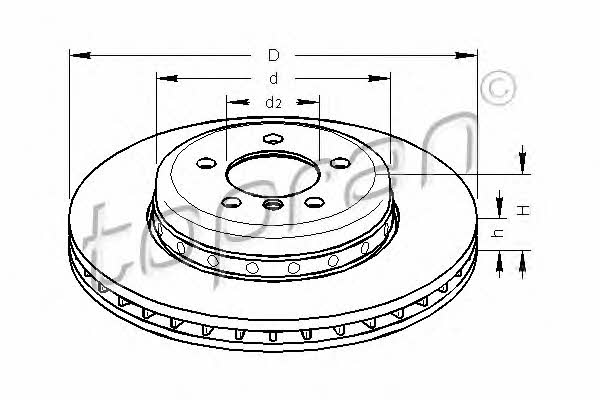Topran 501 189 Front brake disc ventilated 501189: Buy near me in Poland at 2407.PL - Good price!