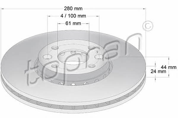 Topran 701 101 Front brake disc ventilated 701101: Buy near me at 2407.PL in Poland at an Affordable price!
