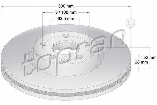 Topran 304 437 Front brake disc ventilated 304437: Buy near me in Poland at 2407.PL - Good price!