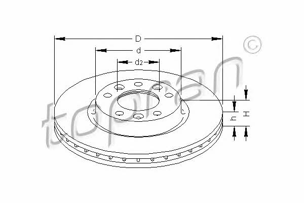 Topran 721 173 Front brake disc ventilated 721173: Buy near me at 2407.PL in Poland at an Affordable price!