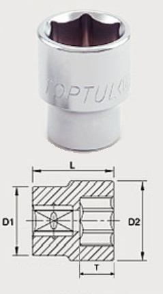 Toptul BAEA0809 1/4 "6-stronna głowica 9 mm BAEA0809: Dobra cena w Polsce na 2407.PL - Kup Teraz!