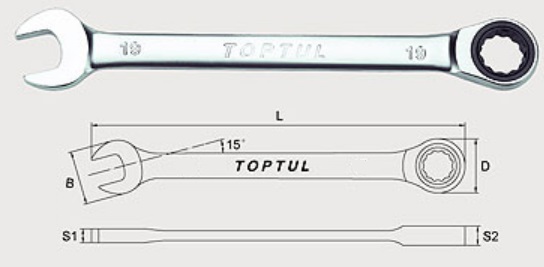 Toptul AOAA1212 Kombinacja klawiszy z mechanizmem 12 ratchet AOAA1212: Dobra cena w Polsce na 2407.PL - Kup Teraz!