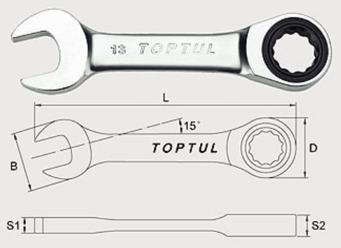 Toptul AOAB1616 Klucz zapadkowy połączony skrócona 16mm AOAB1616: Dobra cena w Polsce na 2407.PL - Kup Teraz!