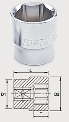Toptul BAEA1623 1/2 "hexagonal head 23 mm BAEA1623: Buy near me at 2407.PL in Poland at an Affordable price!