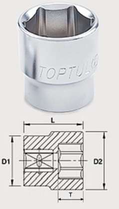 BAEA1632 Toptul 1/2 "hexagonal head 32 mm
