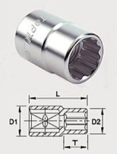 Toptul BAEB2424 3/4 "12-гранна головка 24 мм BAEB2424: Приваблива ціна - Купити у Польщі на 2407.PL!