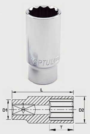 Toptul BAEF1216 3/8 "Głowica 12-stronna 16 mm BAEF1216: Dobra cena w Polsce na 2407.PL - Kup Teraz!