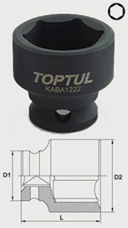Toptul KABA1217 3/8" 6-гранная ударная головка 17 мм KABA1217: Отличная цена - Купить в Польше на 2407.PL!