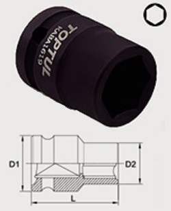 Toptul KABA1608 1/2 "6-stronna głowica udarowa 8 mm KABA1608: Dobra cena w Polsce na 2407.PL - Kup Teraz!