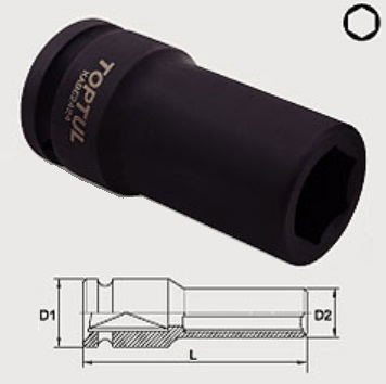 Toptul KABE2421 3/4 "hexagonal impact head 21 mm KABE2421: Buy near me at 2407.PL in Poland at an Affordable price!