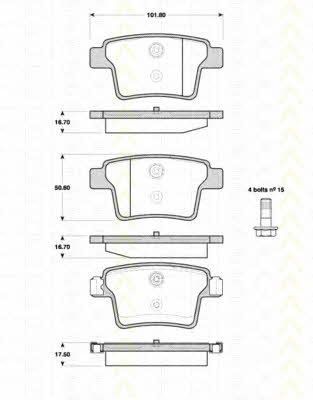 Triscan 8110 16016 Brake Pad Set, disc brake 811016016: Buy near me in Poland at 2407.PL - Good price!