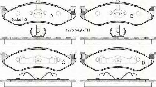 Triscan 8110 80525 Brake Pad Set, disc brake 811080525: Buy near me in Poland at 2407.PL - Good price!