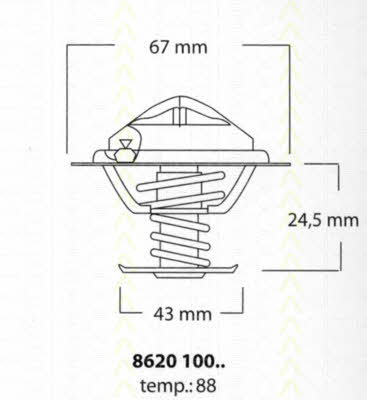 Triscan 8620 10088 Thermostat, coolant 862010088: Buy near me in Poland at 2407.PL - Good price!