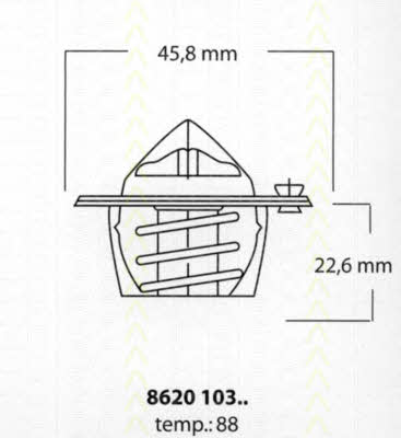 Triscan 8620 10388 Thermostat, coolant 862010388: Buy near me in Poland at 2407.PL - Good price!