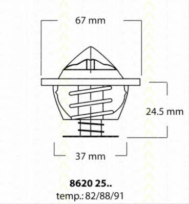 Triscan 8620 2591 Thermostat, coolant 86202591: Buy near me in Poland at 2407.PL - Good price!