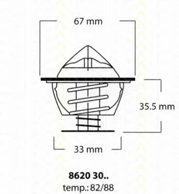 Triscan 8620 3082 Thermostat, coolant 86203082: Buy near me in Poland at 2407.PL - Good price!
