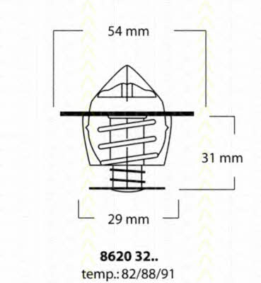 Triscan 8620 3282 Thermostat, coolant 86203282: Buy near me in Poland at 2407.PL - Good price!