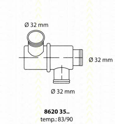 Triscan 8620 3583 Thermostat, coolant 86203583: Buy near me in Poland at 2407.PL - Good price!