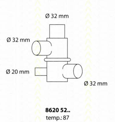 Triscan 8620 5287 Thermostat, coolant 86205287: Buy near me in Poland at 2407.PL - Good price!