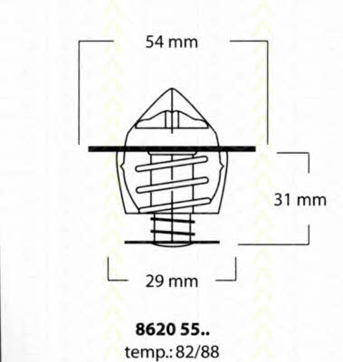 Triscan 8620 5588 Thermostat, coolant 86205588: Buy near me in Poland at 2407.PL - Good price!