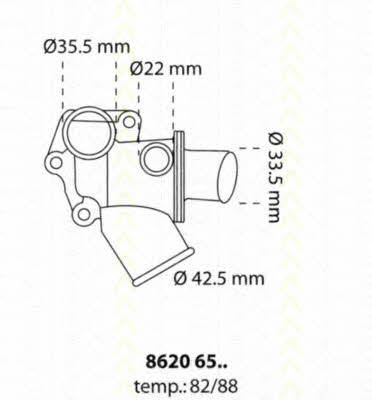 Triscan 8620 6582 Thermostat, coolant 86206582: Buy near me in Poland at 2407.PL - Good price!
