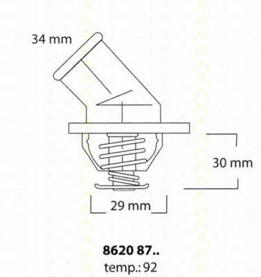 Triscan 8620 8792 Thermostat, coolant 86208792: Buy near me in Poland at 2407.PL - Good price!