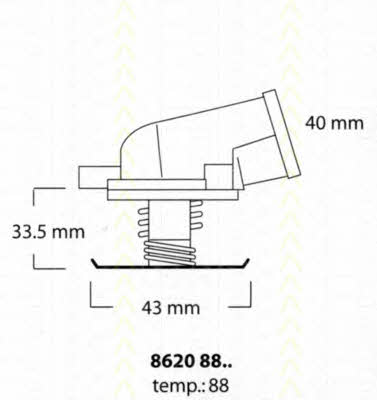 Triscan 8620 8888 Thermostat, coolant 86208888: Buy near me in Poland at 2407.PL - Good price!