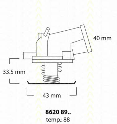 Triscan 8620 8988 Thermostat, coolant 86208988: Buy near me in Poland at 2407.PL - Good price!