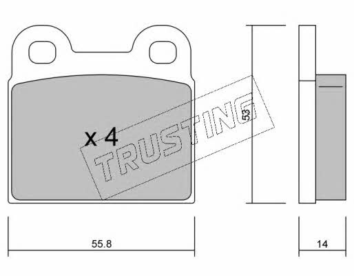 Trusting 002.0 Brake Pad Set, disc brake 0020: Buy near me in Poland at 2407.PL - Good price!