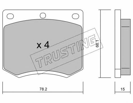 Trusting 025.0 Тормозные колодки дисковые, комплект 0250: Отличная цена - Купить в Польше на 2407.PL!