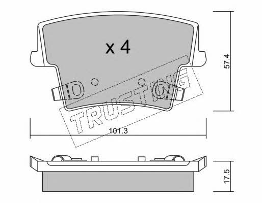 Trusting 734.0 Гальмівні колодки, комплект 7340: Приваблива ціна - Купити у Польщі на 2407.PL!