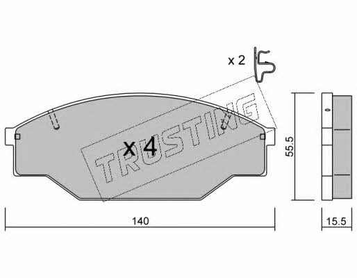 Trusting 236.0 Тормозные колодки дисковые, комплект 2360: Отличная цена - Купить в Польше на 2407.PL!