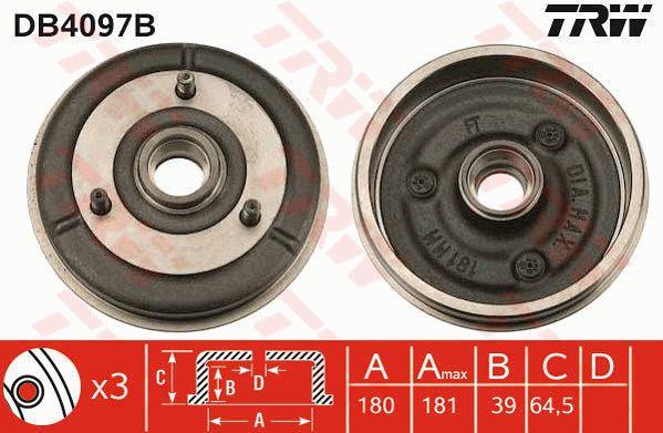 TRW DB4097B Bremstrommel und Radlager komplett DB4097B: Kaufen Sie zu einem guten Preis in Polen bei 2407.PL!