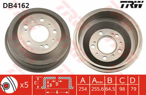 TRW DB4162 Rear brake drum DB4162: Buy near me in Poland at 2407.PL - Good price!