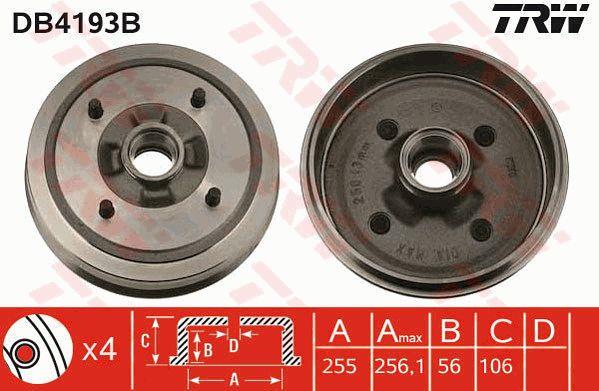 TRW DB4193B Bremstrommel und Radlager komplett DB4193B: Kaufen Sie zu einem guten Preis in Polen bei 2407.PL!