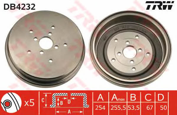 TRW DB4232 Bremstrommel hinten DB4232: Kaufen Sie zu einem guten Preis in Polen bei 2407.PL!