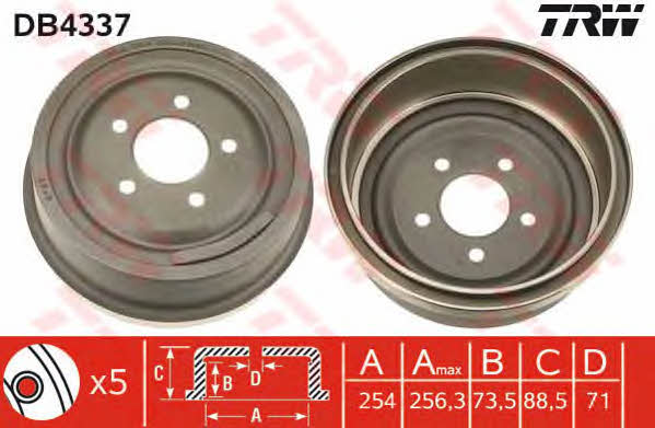 TRW DB4337 Brake drum DB4337: Buy near me in Poland at 2407.PL - Good price!
