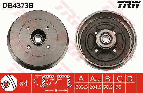 TRW DB4373B Brake drum with wheel bearing, assy DB4373B: Buy near me in Poland at 2407.PL - Good price!
