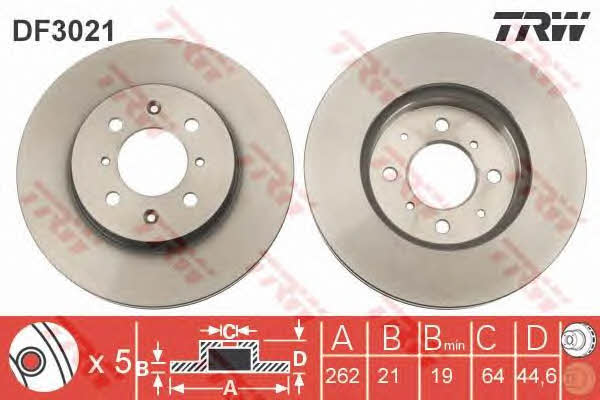 TRW DF3021 Front brake disc ventilated DF3021: Buy near me in Poland at 2407.PL - Good price!